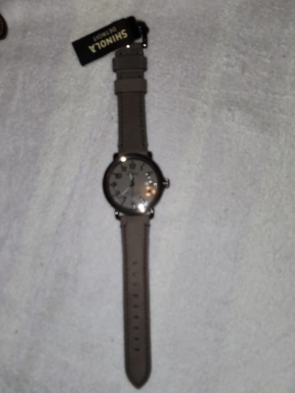 Shinola Argonite Taupe Face And Strap Leather Strap Watch Series S01